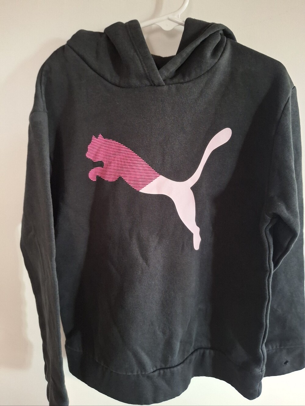 Puma Black Hoodie with Pink Gradient Leaping Cat Logo